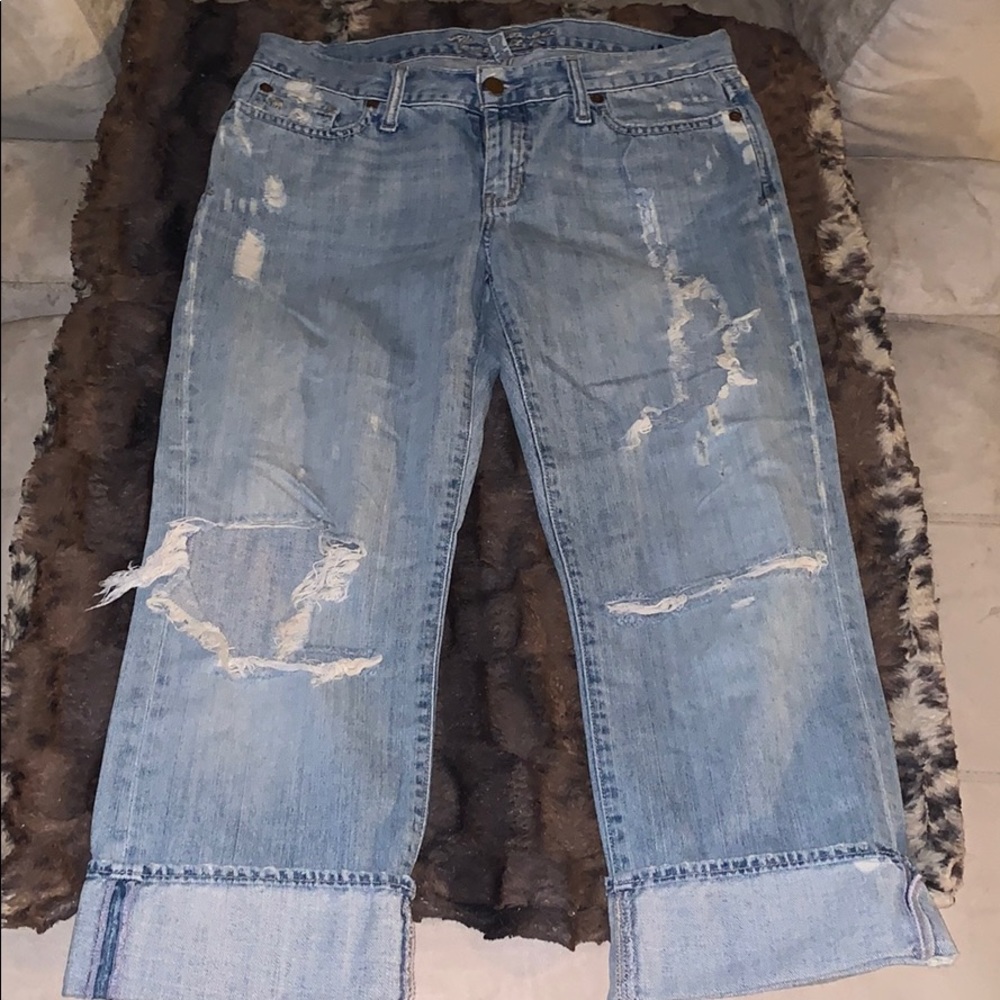 Abercrombie & Fitch cuffed jeans.